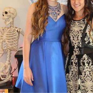 Royal Blue Formal Dress with Rhinestones Size S